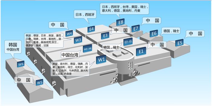 CIMT2013上展會展（zhǎn）館 展團分布