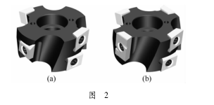中（zhōng）可換（huàn）端頭安裝在銑刀刀體上（shàng）形成的銑刀
