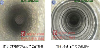 圖5 雙刃麻花鑽加工後的孔壁